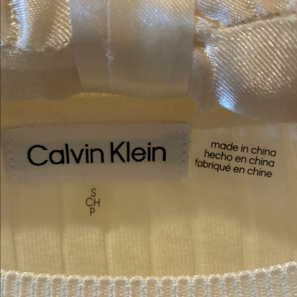 Calvin Klein Women's Ribbed Ivory Sweater - Picture 2 of 8